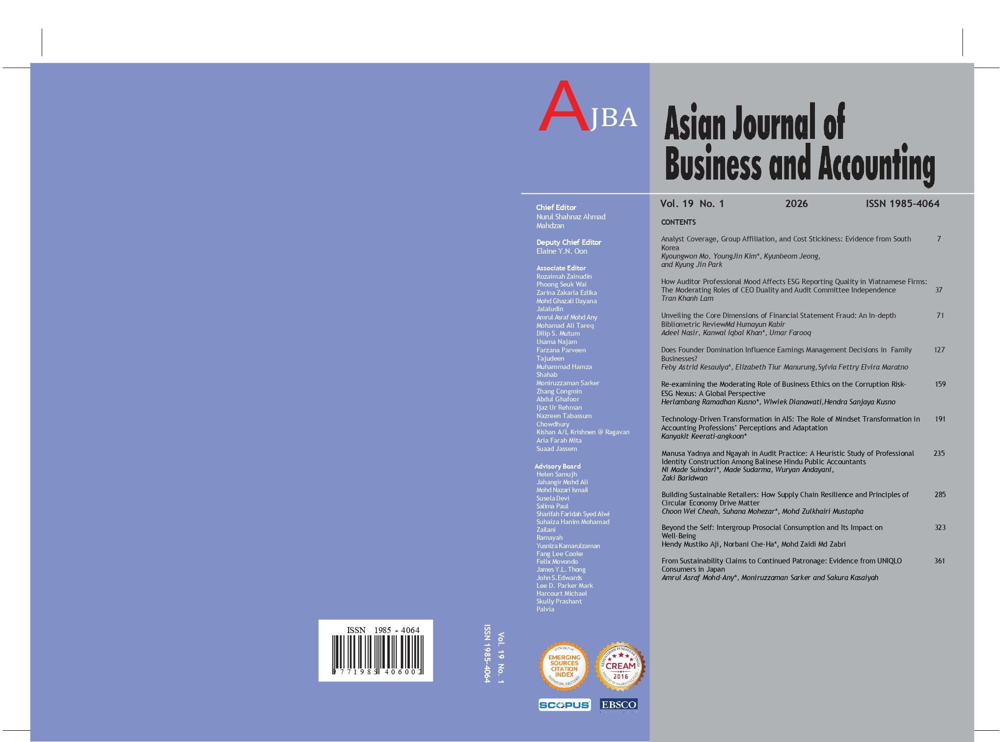 					View Volume 19, No 1 (2026)
				