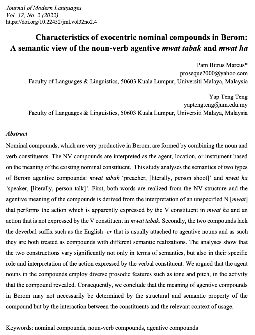 Article 4_Characteristics of exocentric nominal compounds in Berom